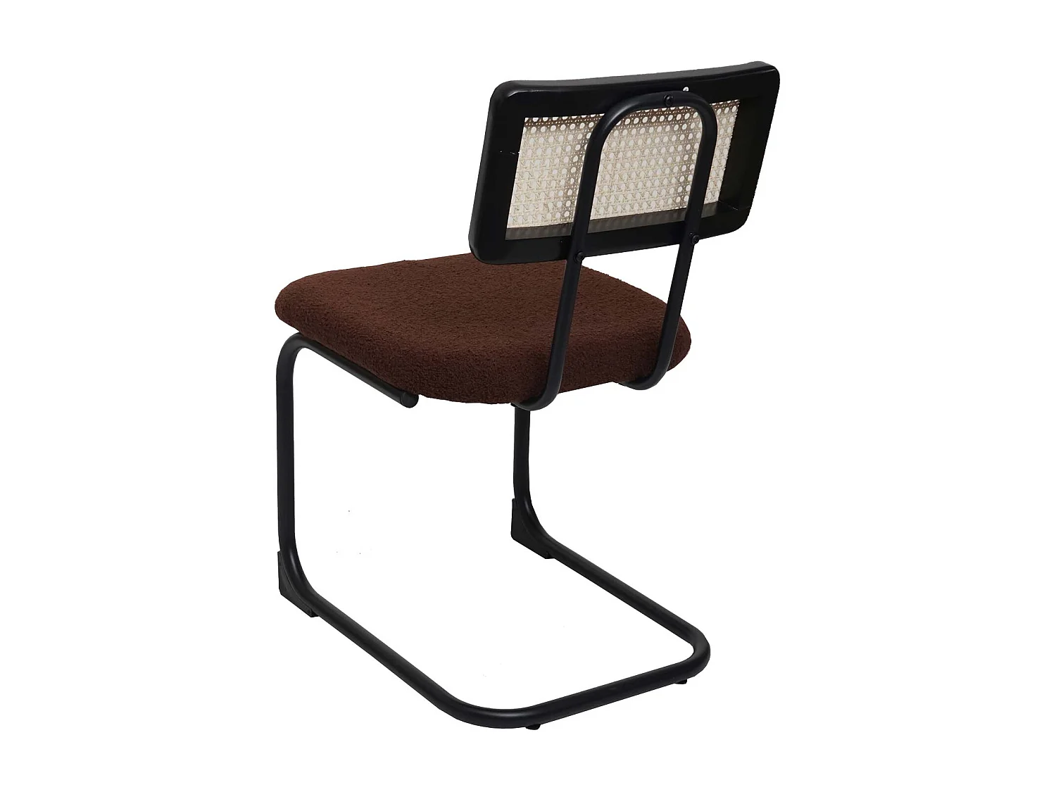 Cadeira cantilever MCW-K88 (conjunto de 2),  tecido/têxtil castanho