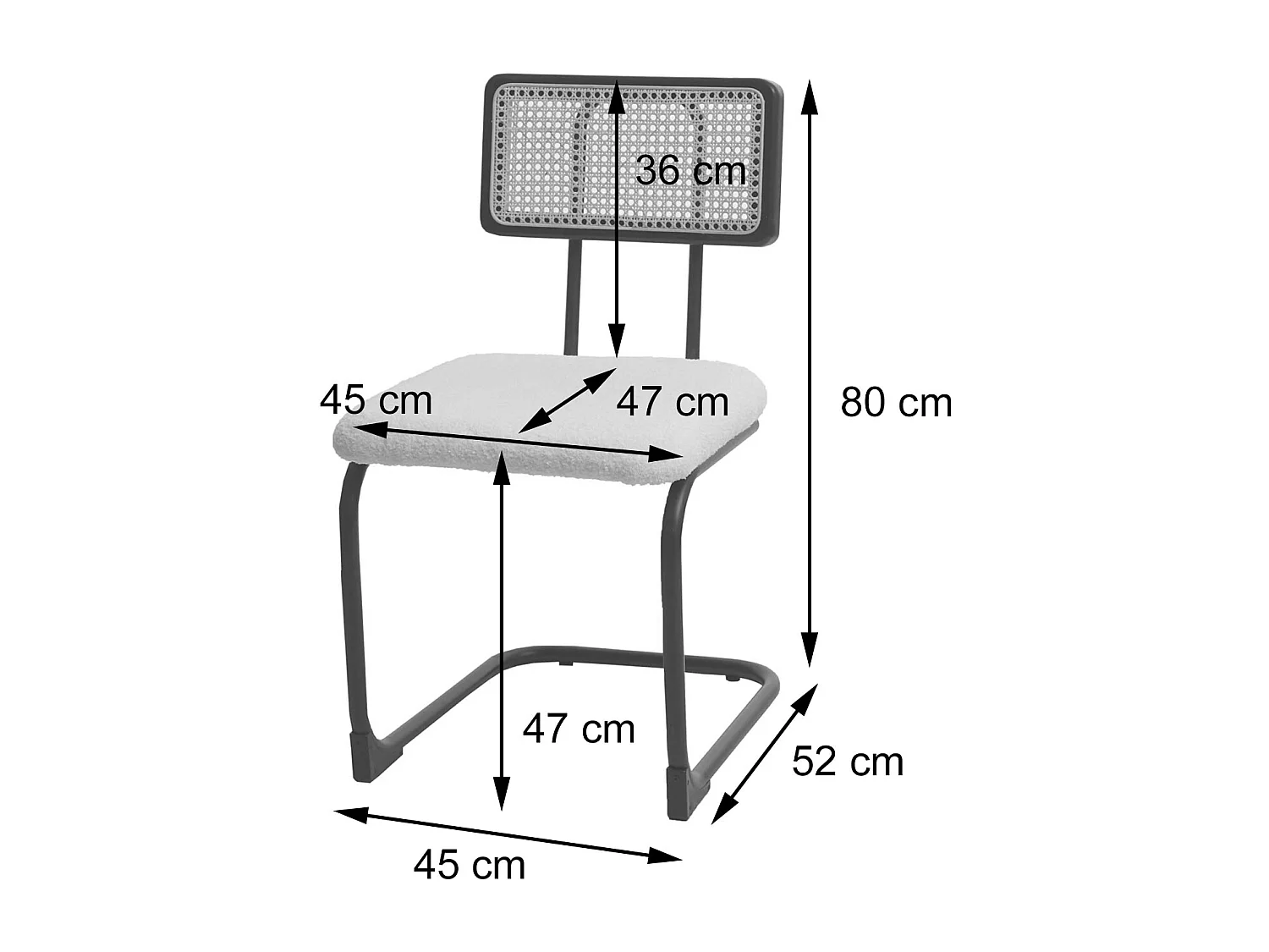 Krzesło wspornikowe MCW-K88 (zestaw 2 sztuk),  tkanina/tekstylia różowy