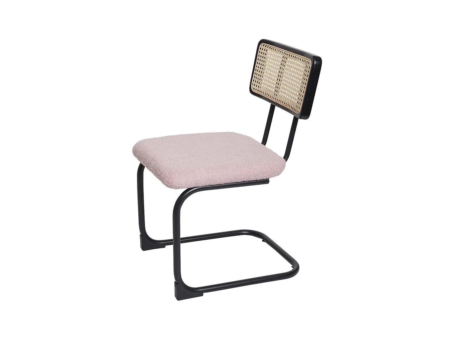 Chaise à piétement luge MCW-K88 (lot de 2),  tissu/textile rose
