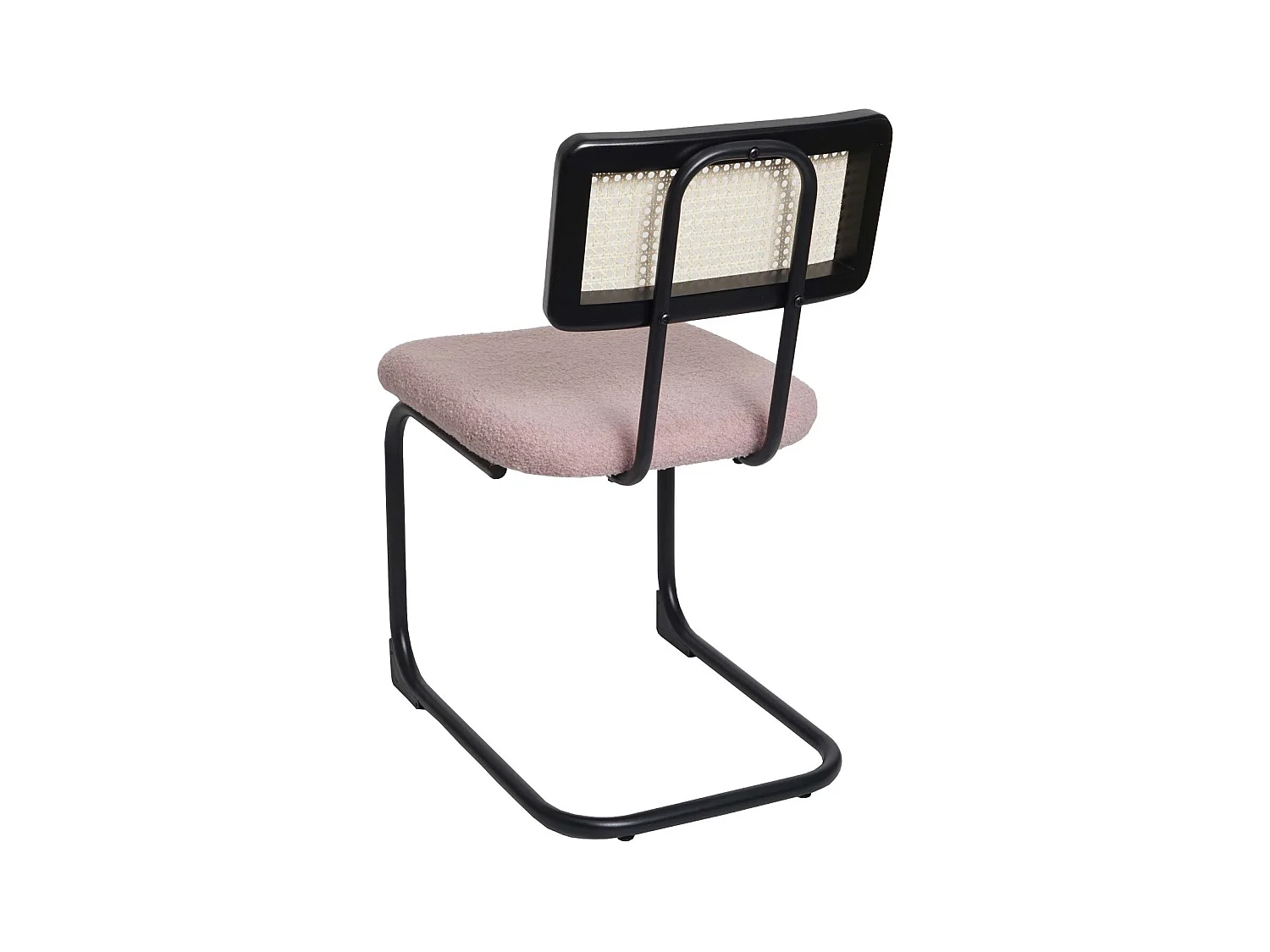 Chaise à piétement luge MCW-K88 (lot de 2),  tissu/textile rose