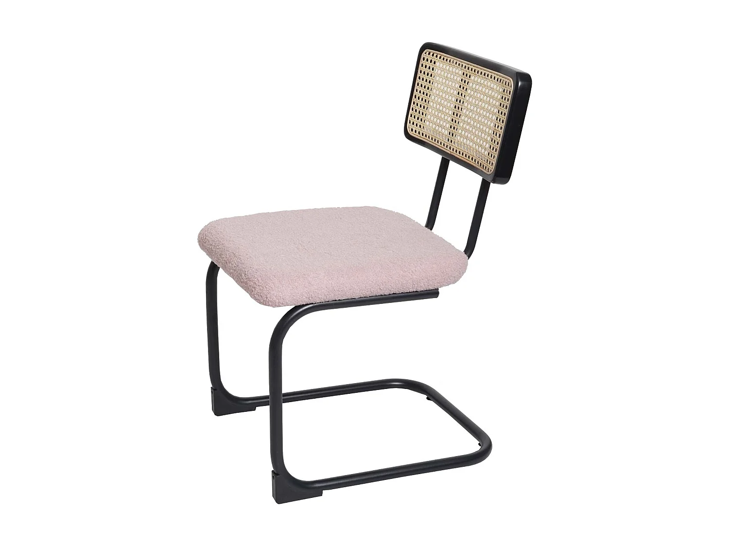 Chaise à piétement luge MCW-K88 (lot de 2),  tissu/textile rose