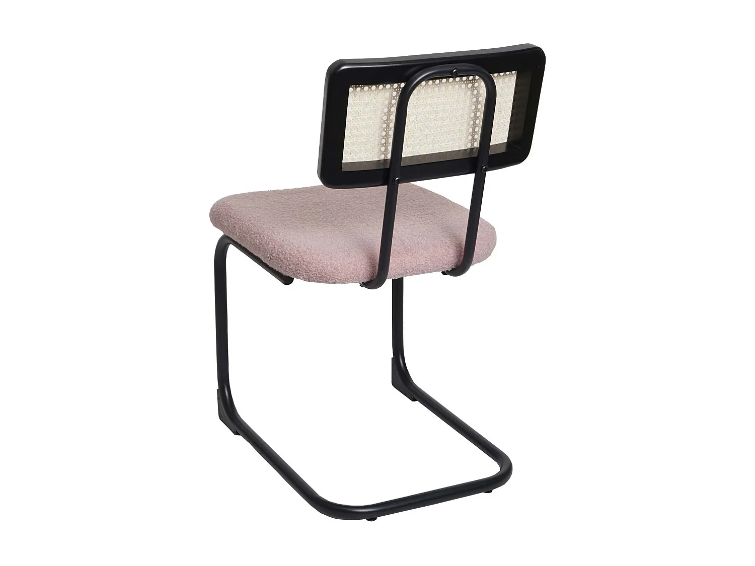 Chaise à piétement luge MCW-K88 (lot de 2),  tissu/textile rose