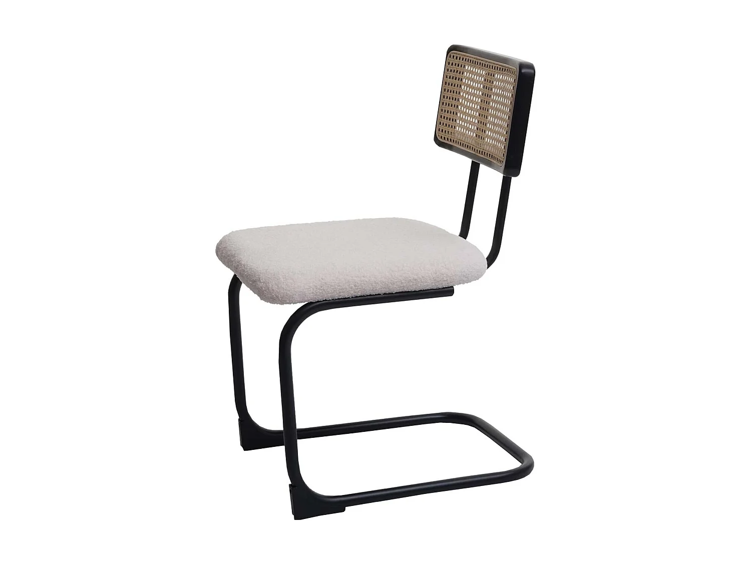 Cadeira cantilever MCW-K88 (conjunto de 2),  tecido/têxtil branco