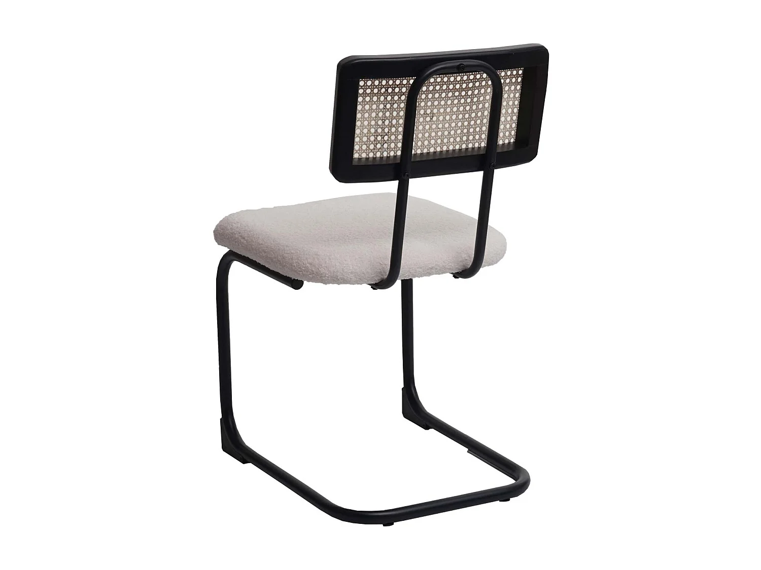 Chaise à piétement luge MCW-K88 (lot de 2),  tissu/textile blanc