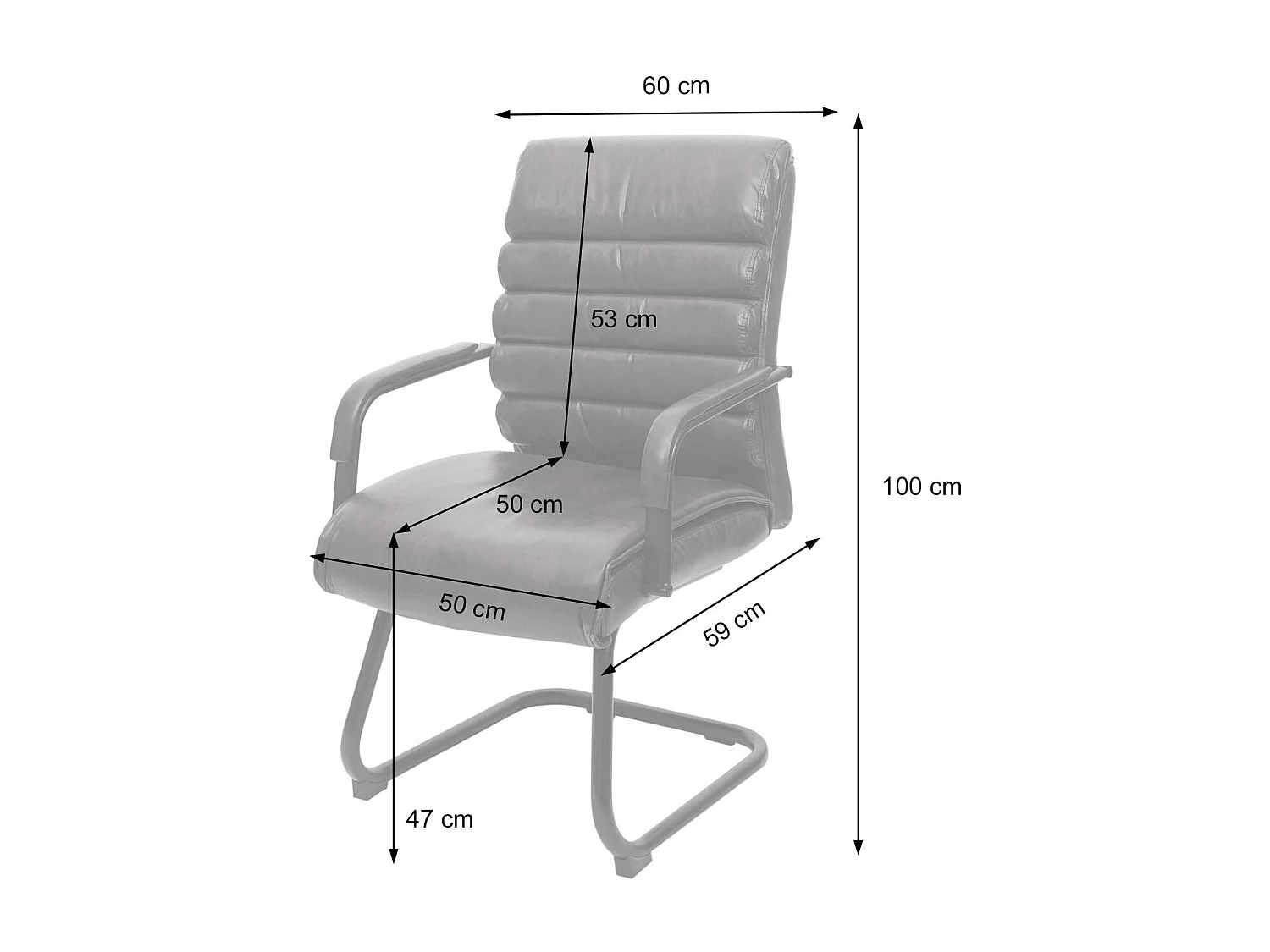 Siège de conférence MCW-H31 (lot de 6),  similicuir marron