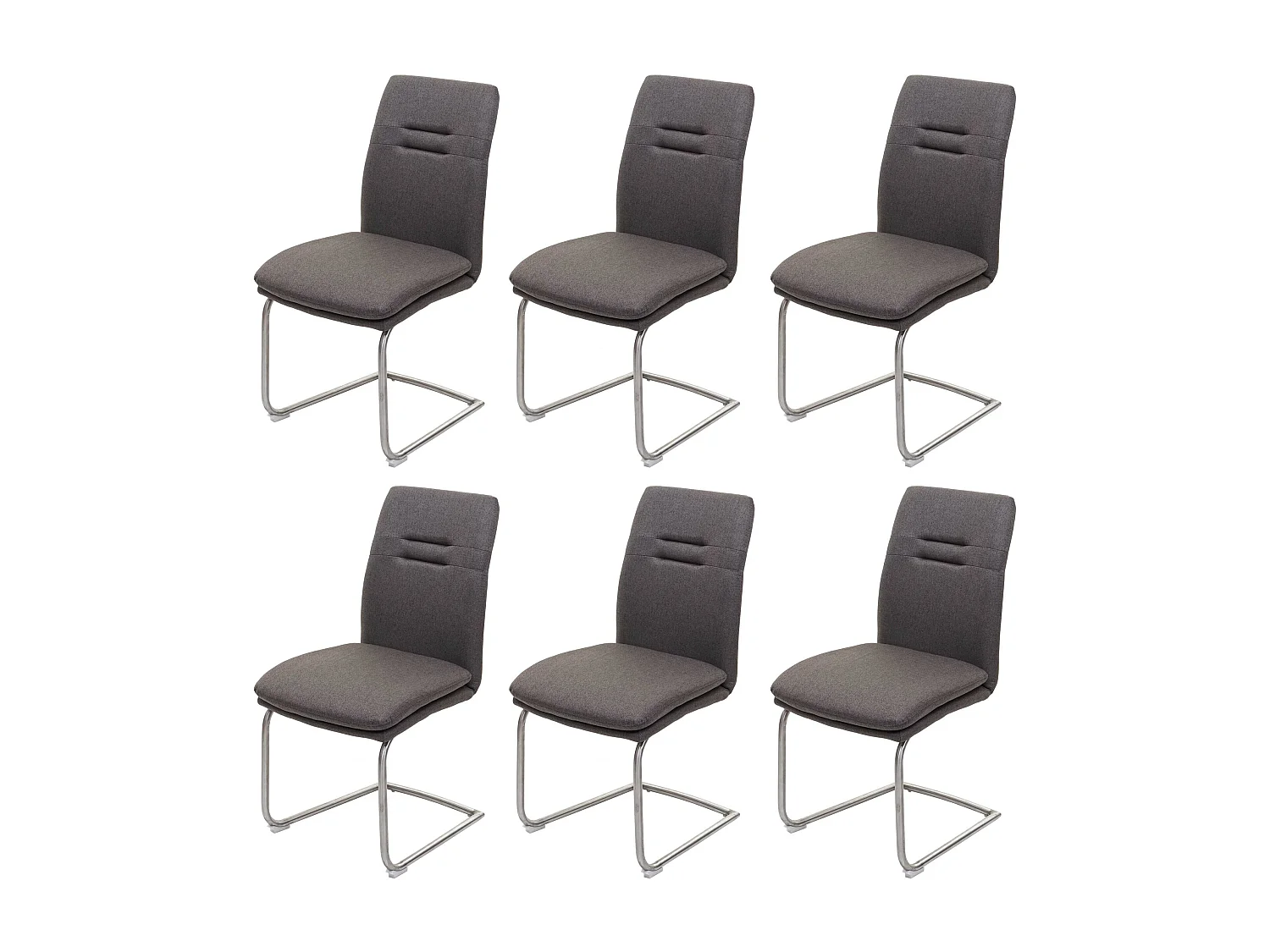 Chaise de salle à manger MCW-H70 (lot de 6),  gris brun