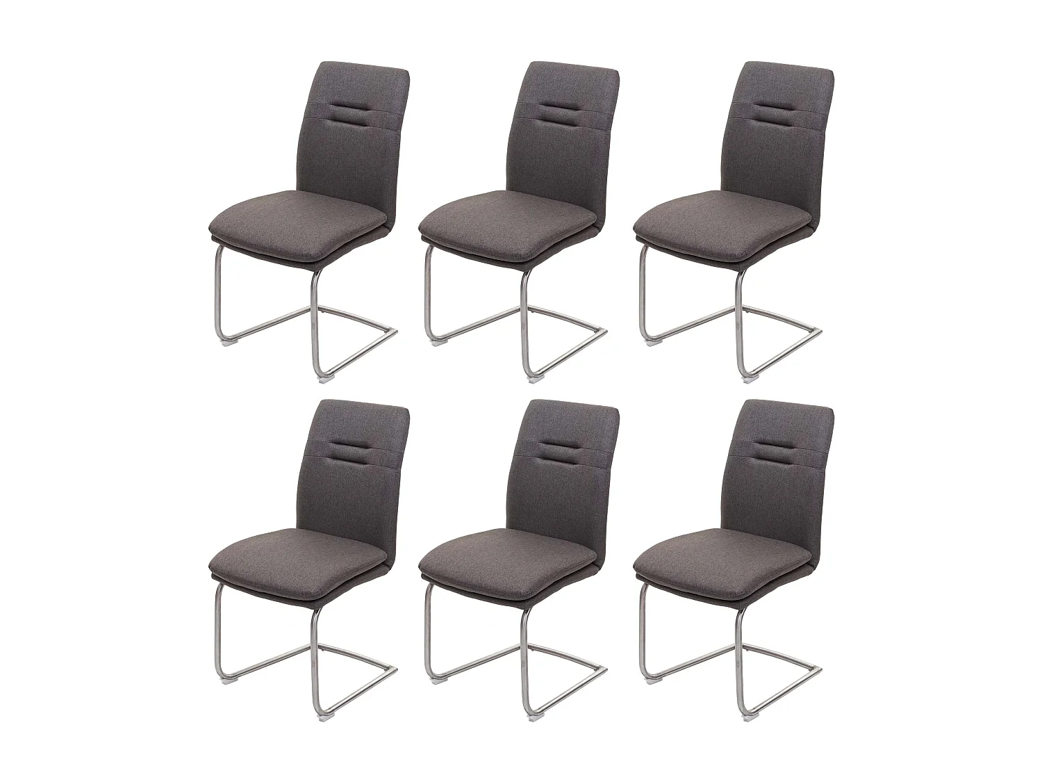 Chaise de salle à manger MCW-H70 (lot de 6),  gris brun