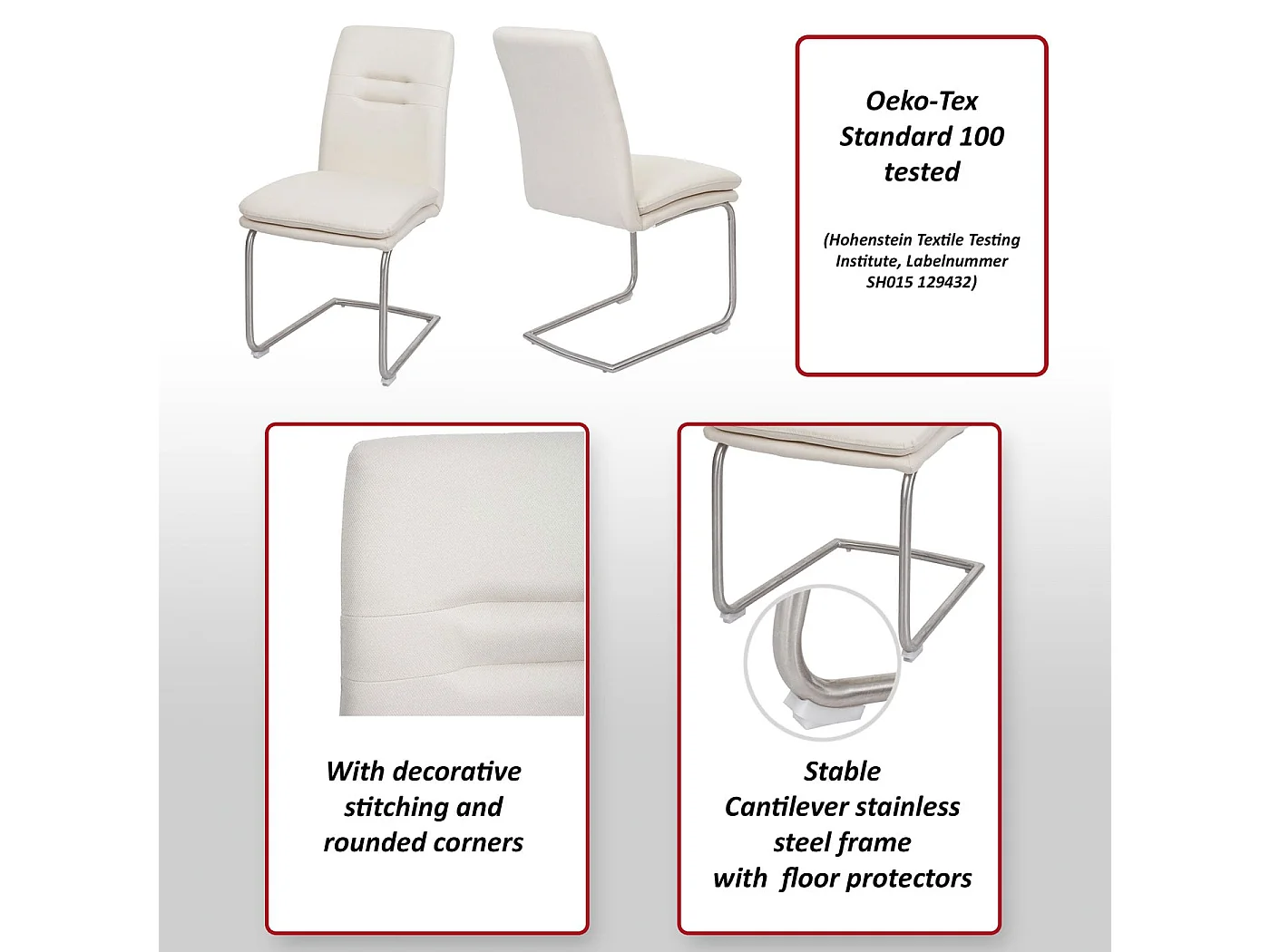 Chaise de salle à manger MCW-H70 (lot de 6),  gris brun