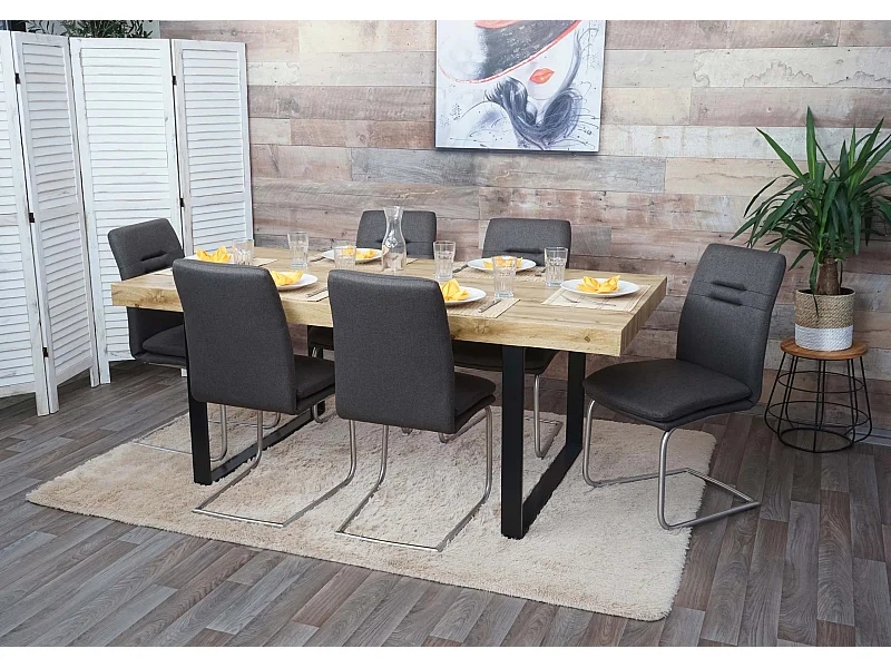 Eetkamerstoel MCW-H70 (set van 6),  grijsbruin