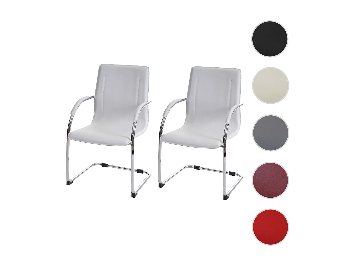 Krzesło konferencyjne Perm (zestaw 2 sztuk),  biały