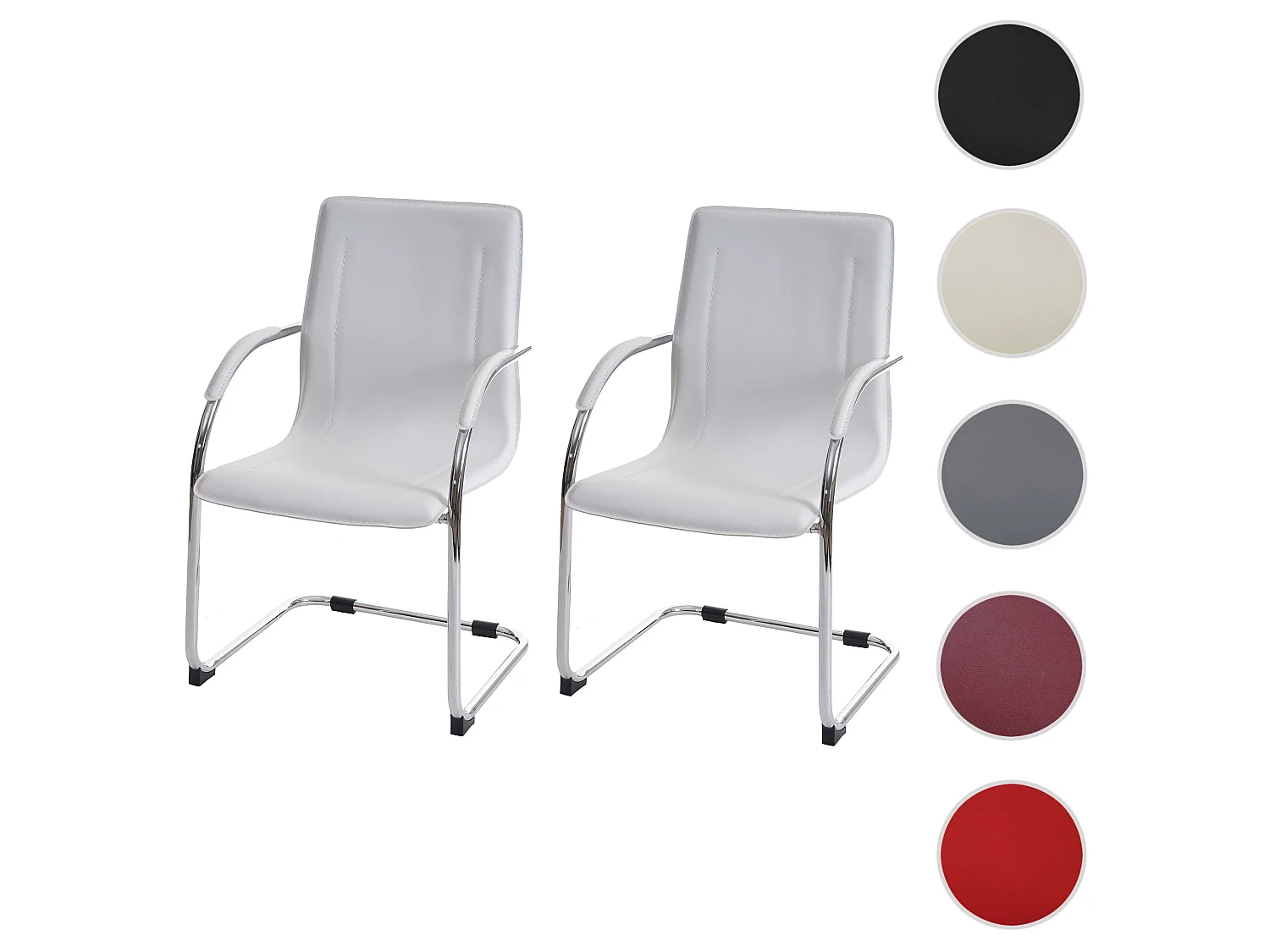 Conferentiestoel Perm (set van 2),  wit