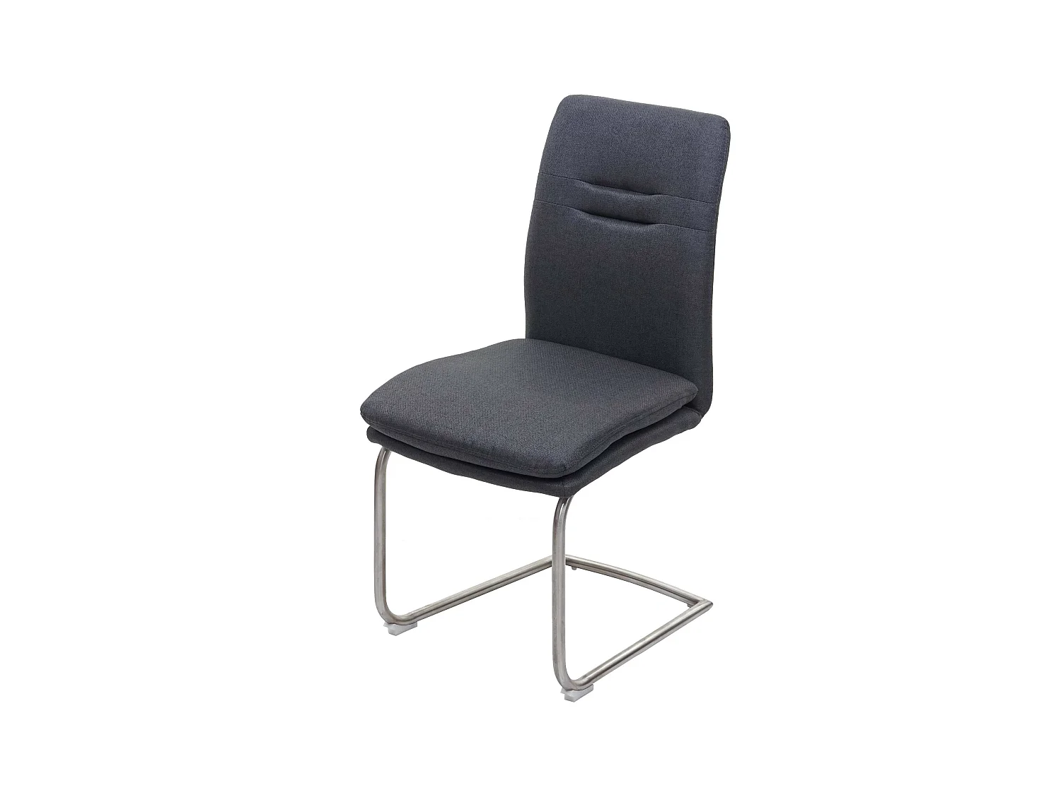 Sedia sala pranzo soggiorno cucina moderno MCW-H70 struttura a slitta tessuto grigio scuro