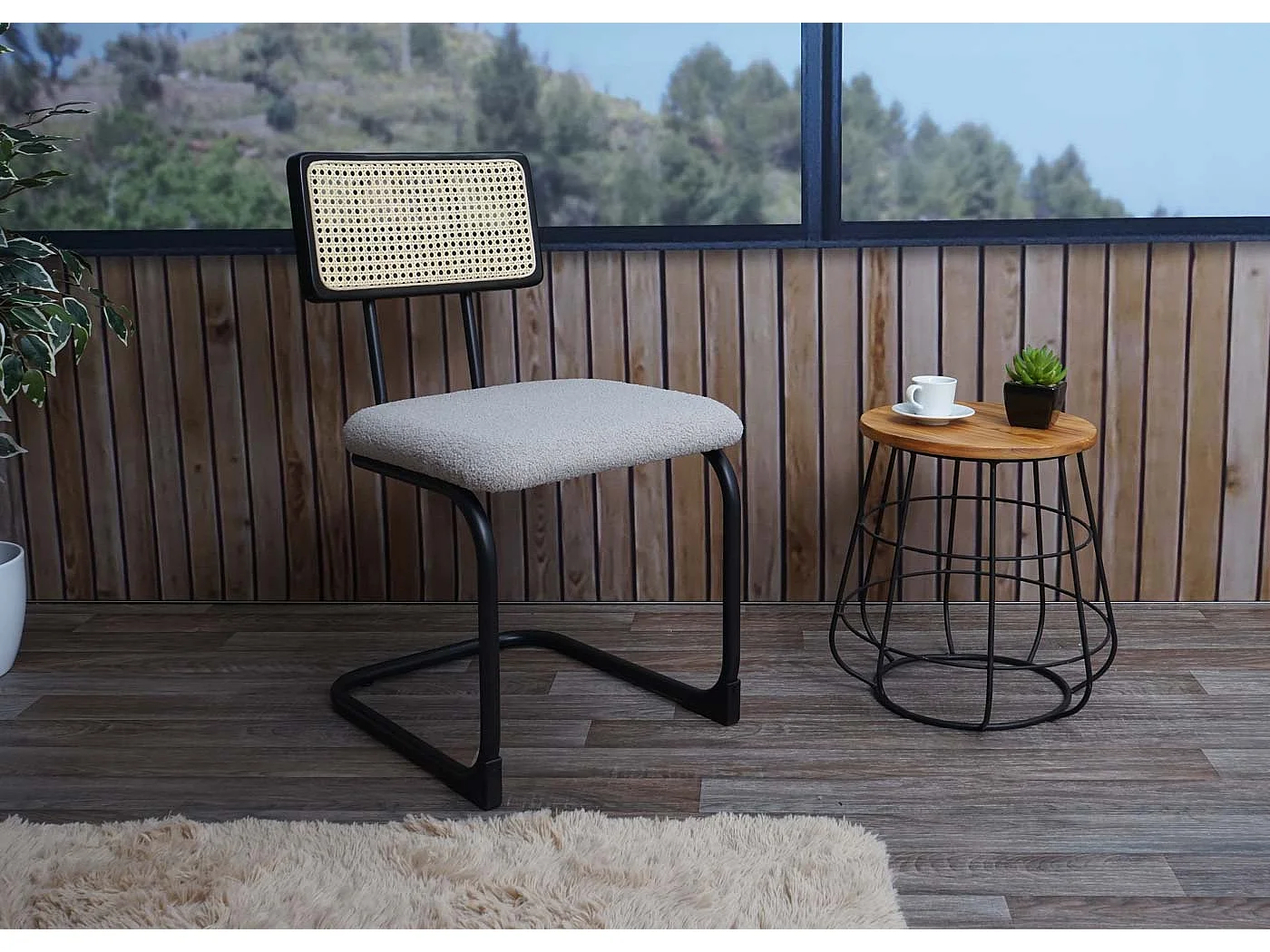 Chaise à piétement luge MCW-K88 (lot de 2),  tissu/textile gris clair