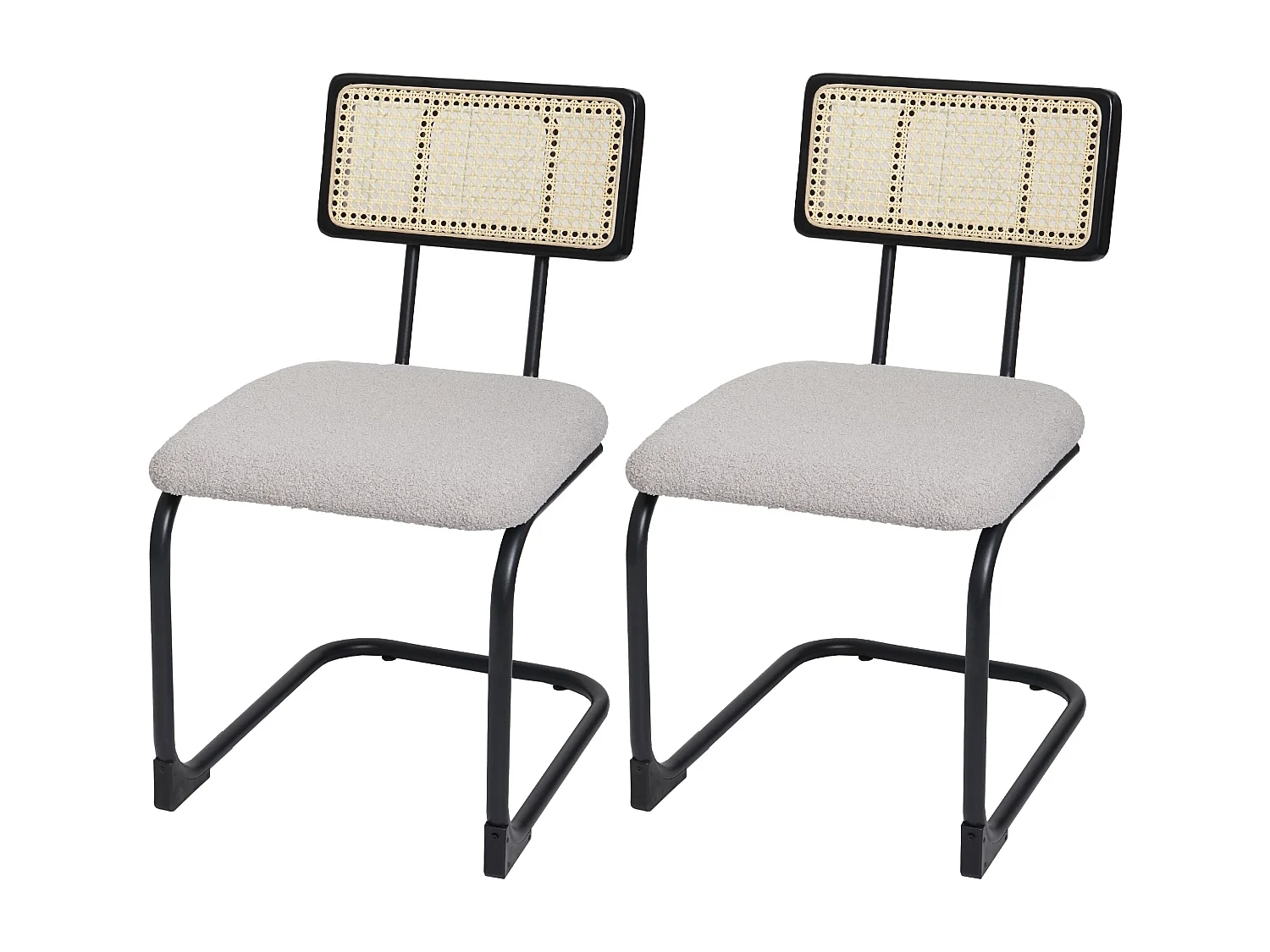 Chaise à piétement luge MCW-K88 (lot de 2),  tissu/textile gris clair