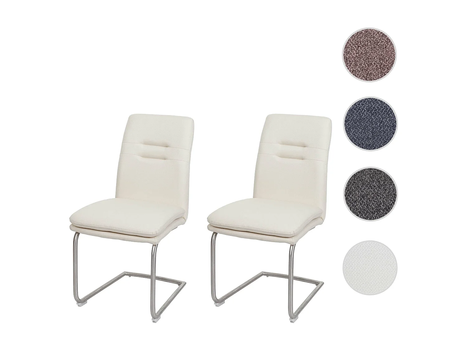 Chaise de salle à manger MCW-H70 (lot de 2),  crème-beige