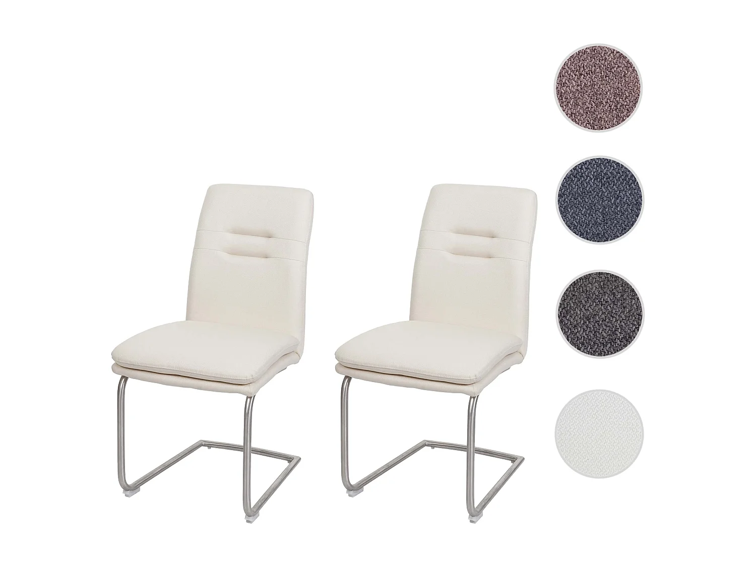 Chaise de salle à manger MCW-H70 (lot de 2),  crème-beige