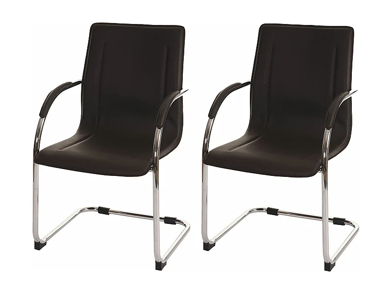 Set 2x sedie ufficio sala attesa studio a slitta Samara acciaio 56x56x93cm marrone