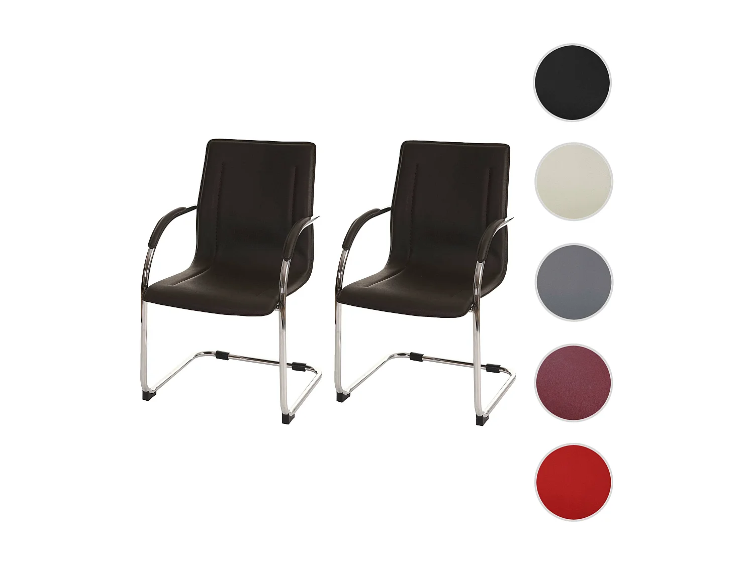 Cadeira de conferência Perm (conjunto de 2),  castanho