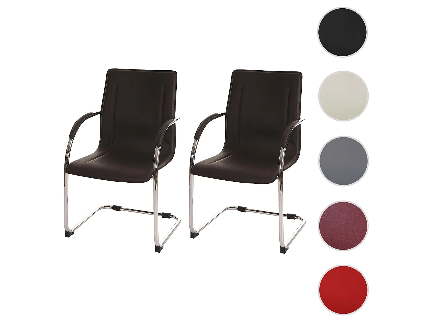 Conferentiestoel Perm (set van 2),  bruin