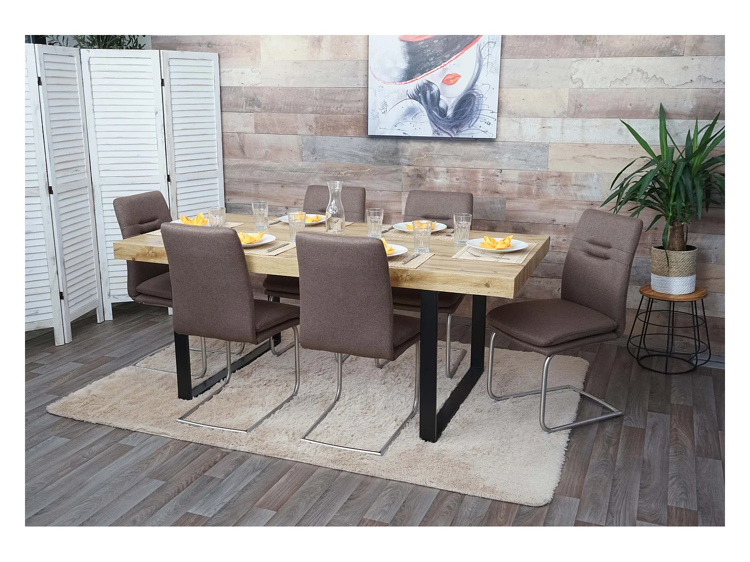 Chaise de salle à manger MCW-H70 (lot de 6),  marron