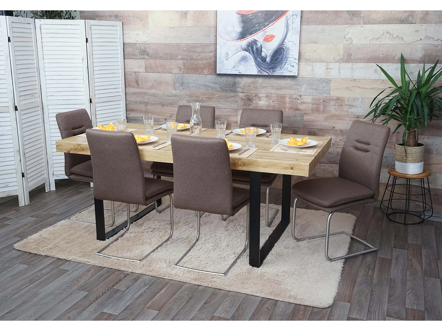 Esszimmerstuhl MCW-H70 (6er-Set), Braun