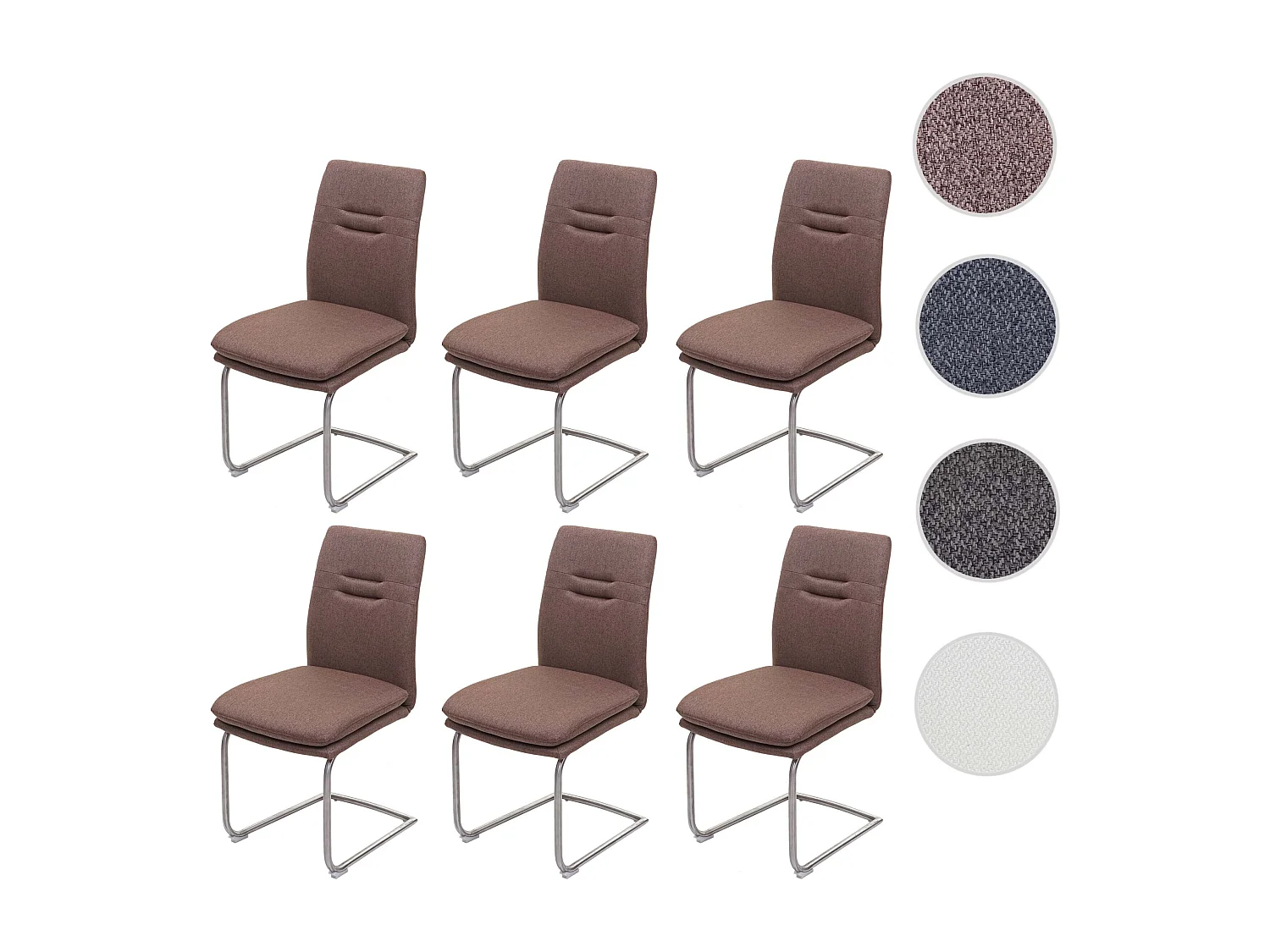 Eetkamerstoel MCW-H70 (set van 6),  bruin