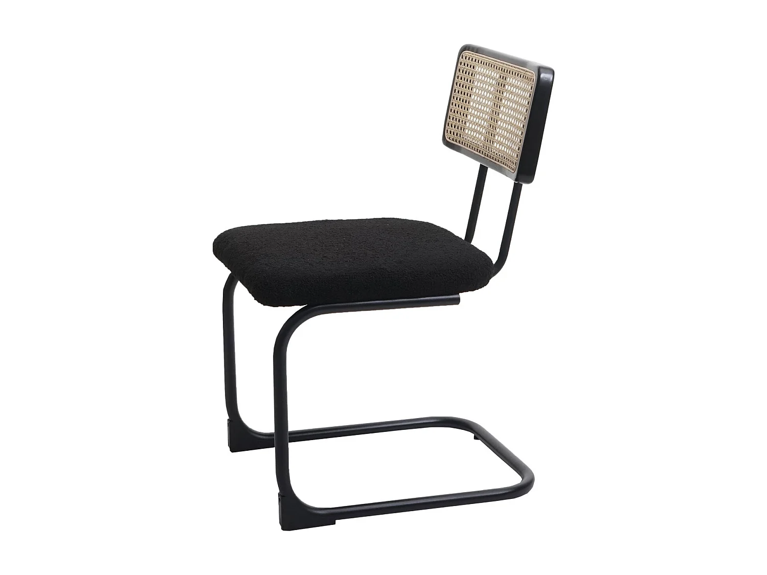 Cadeira cantilever MCW-K88 (conjunto de 2),  tecido/têxtil preto