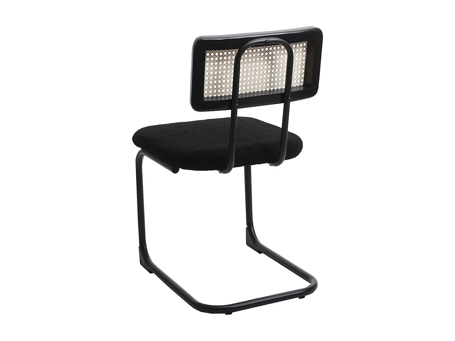 Cadeira cantilever MCW-K88 (conjunto de 2),  tecido/têxtil preto