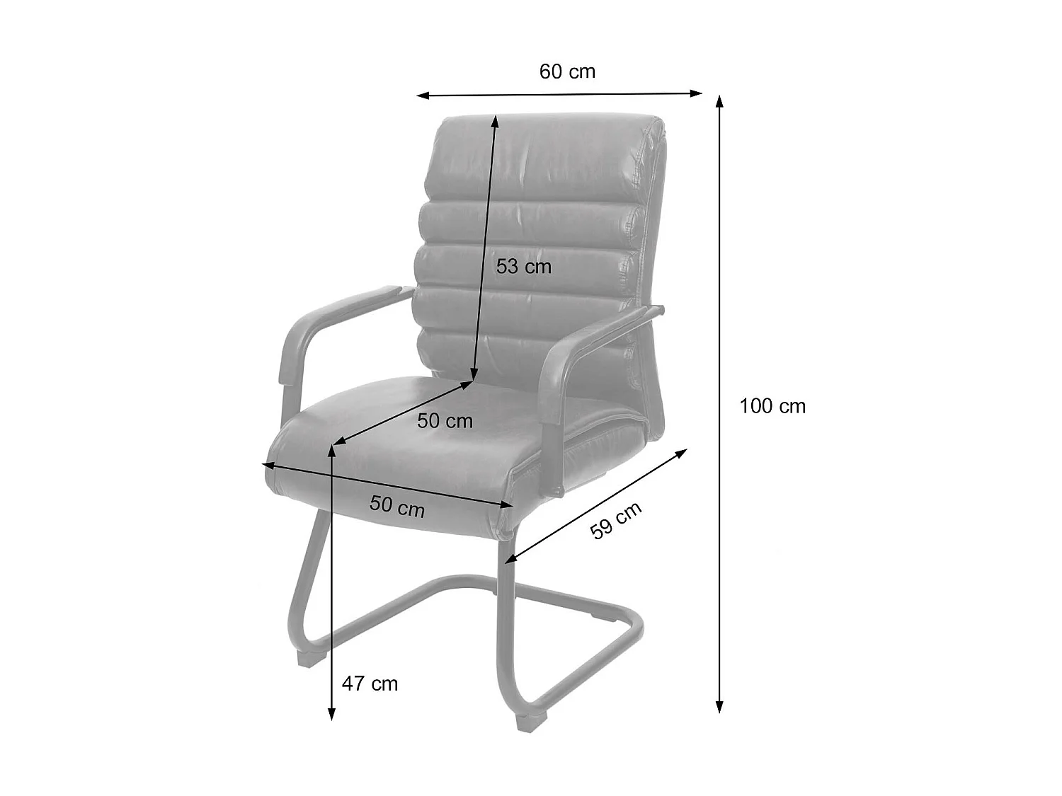 Konferenzstuhl MCW-H31, Kunstleder braun
