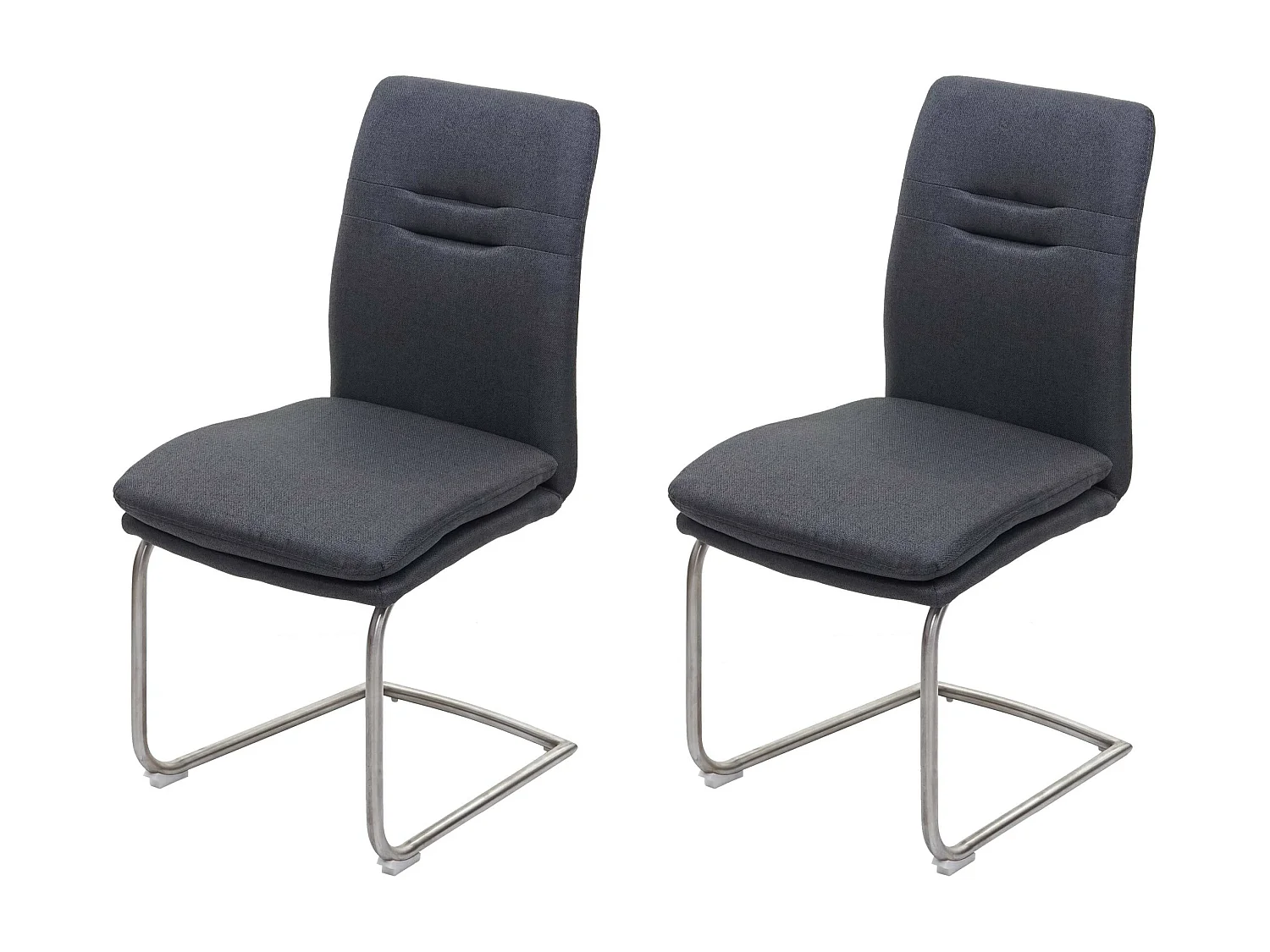 Chaise de salle à manger MCW-H70 (lot de 2),  gris-foncé