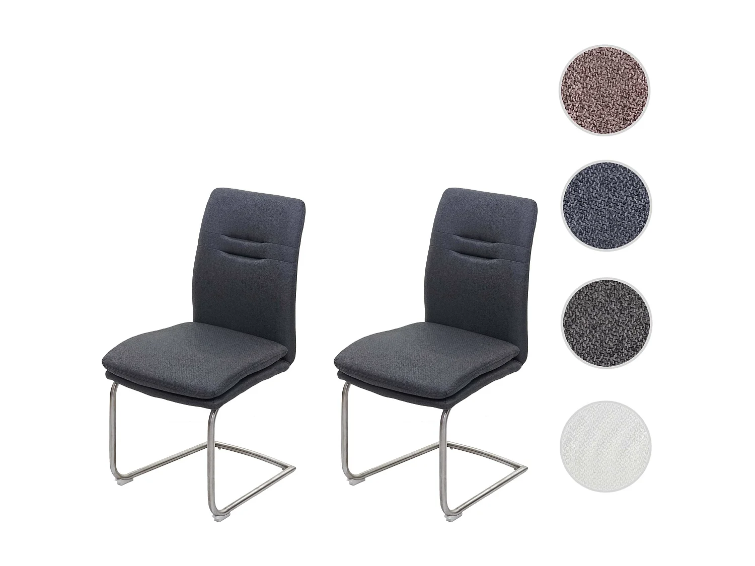 Chaise de salle à manger MCW-H70 (lot de 2),  gris-foncé