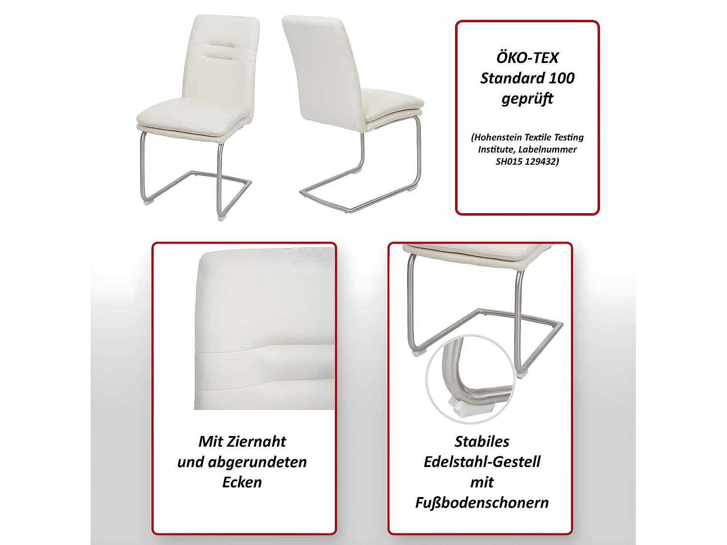 Chaise de salle à manger MCW-H70 (lot de 2),  gris-foncé