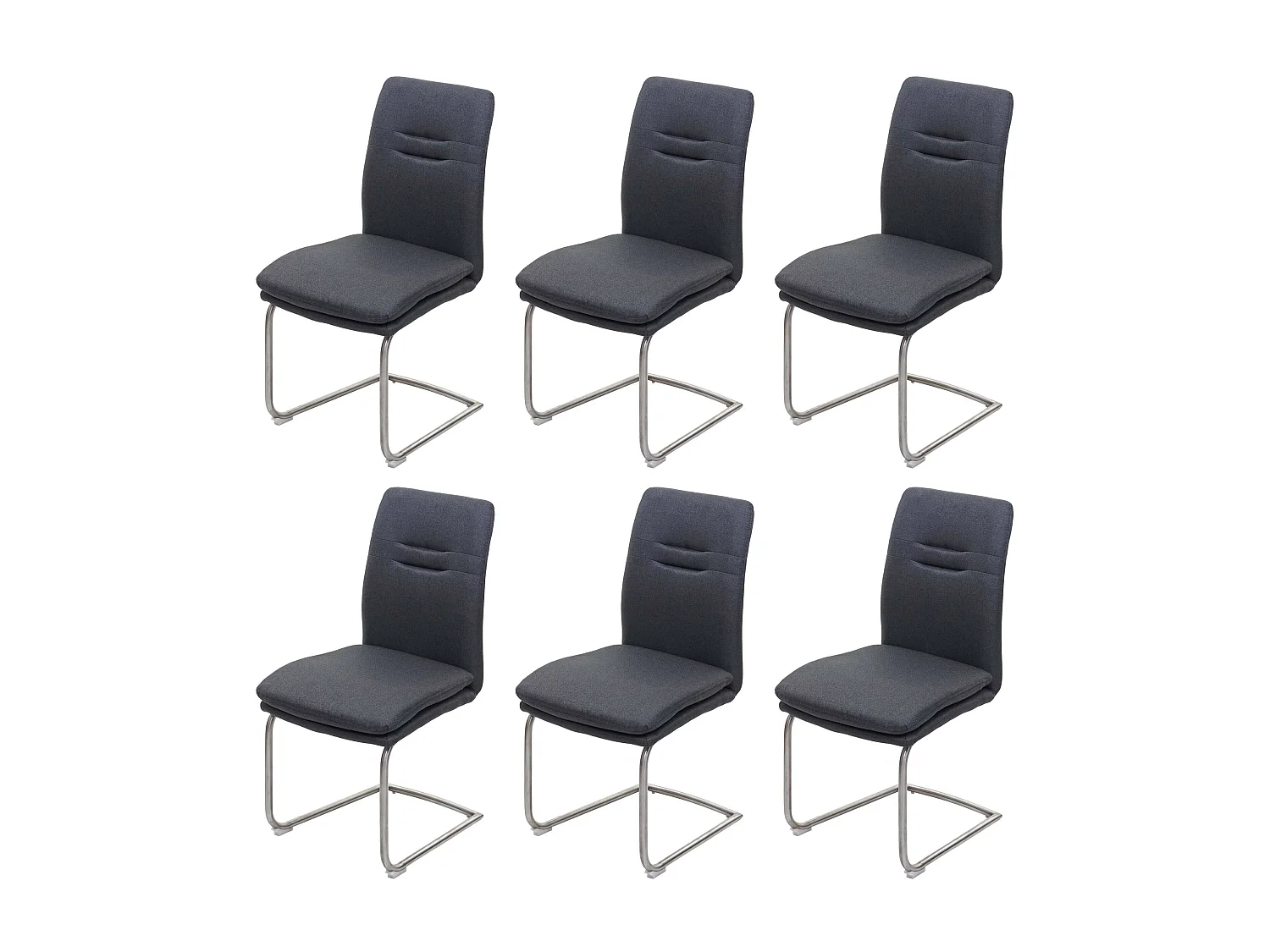 Chaise de salle à manger MCW-H70 (lot de 6),  gris foncé