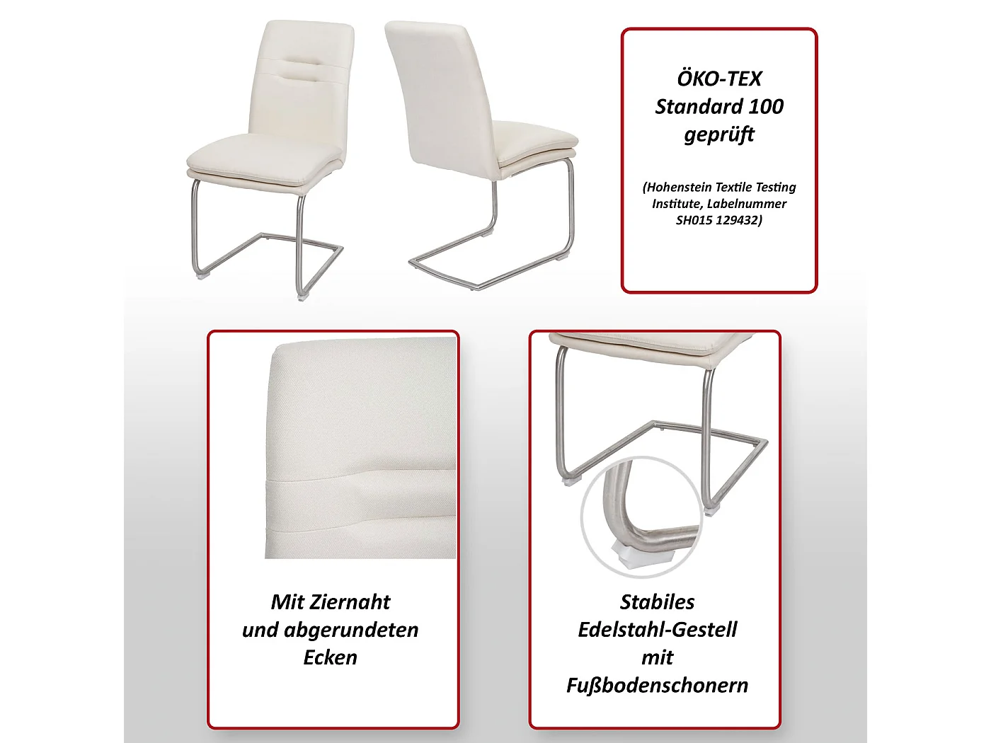 Chaise de salle à manger MCW-H70 (lot de 6),  gris foncé