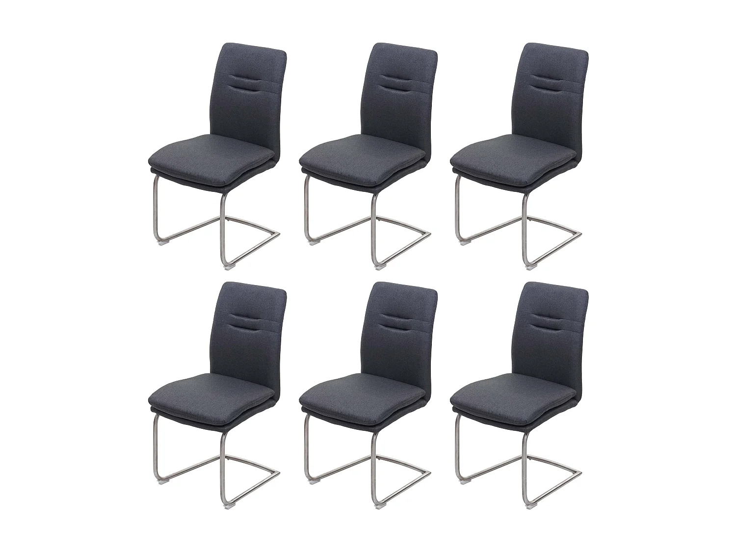 Chaise de salle à manger MCW-H70 (lot de 6),  gris foncé