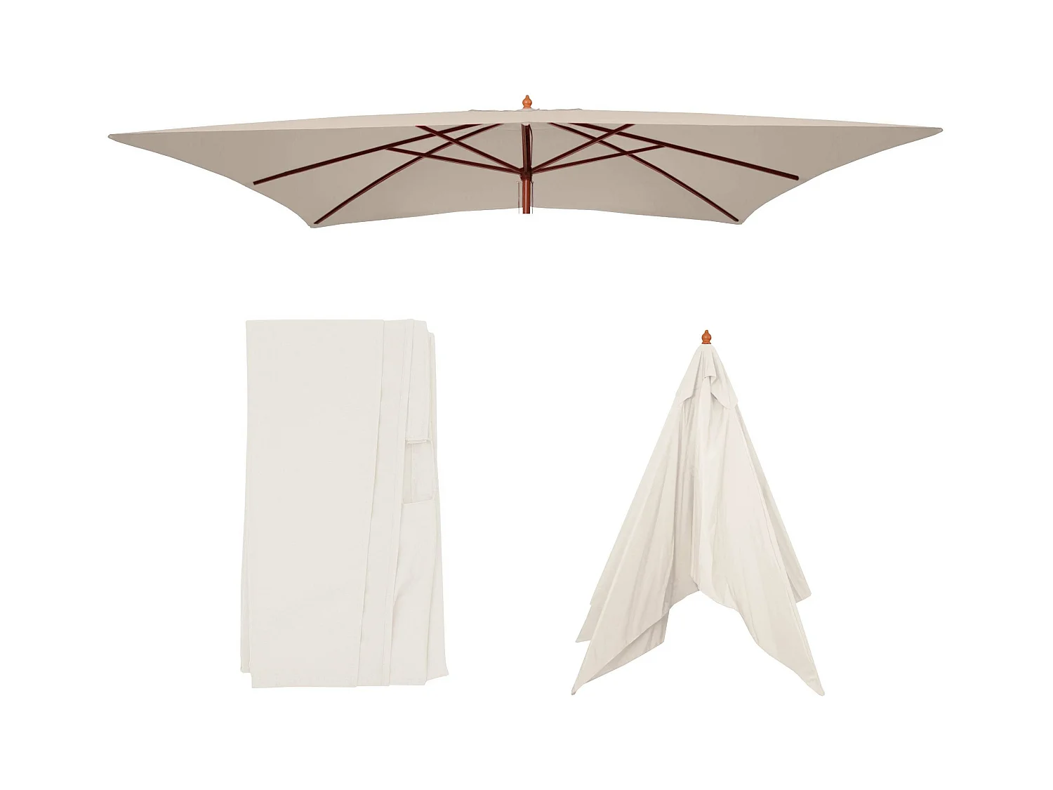 Toile de rechange pour parasol Lisbonne 3x4m,  crème