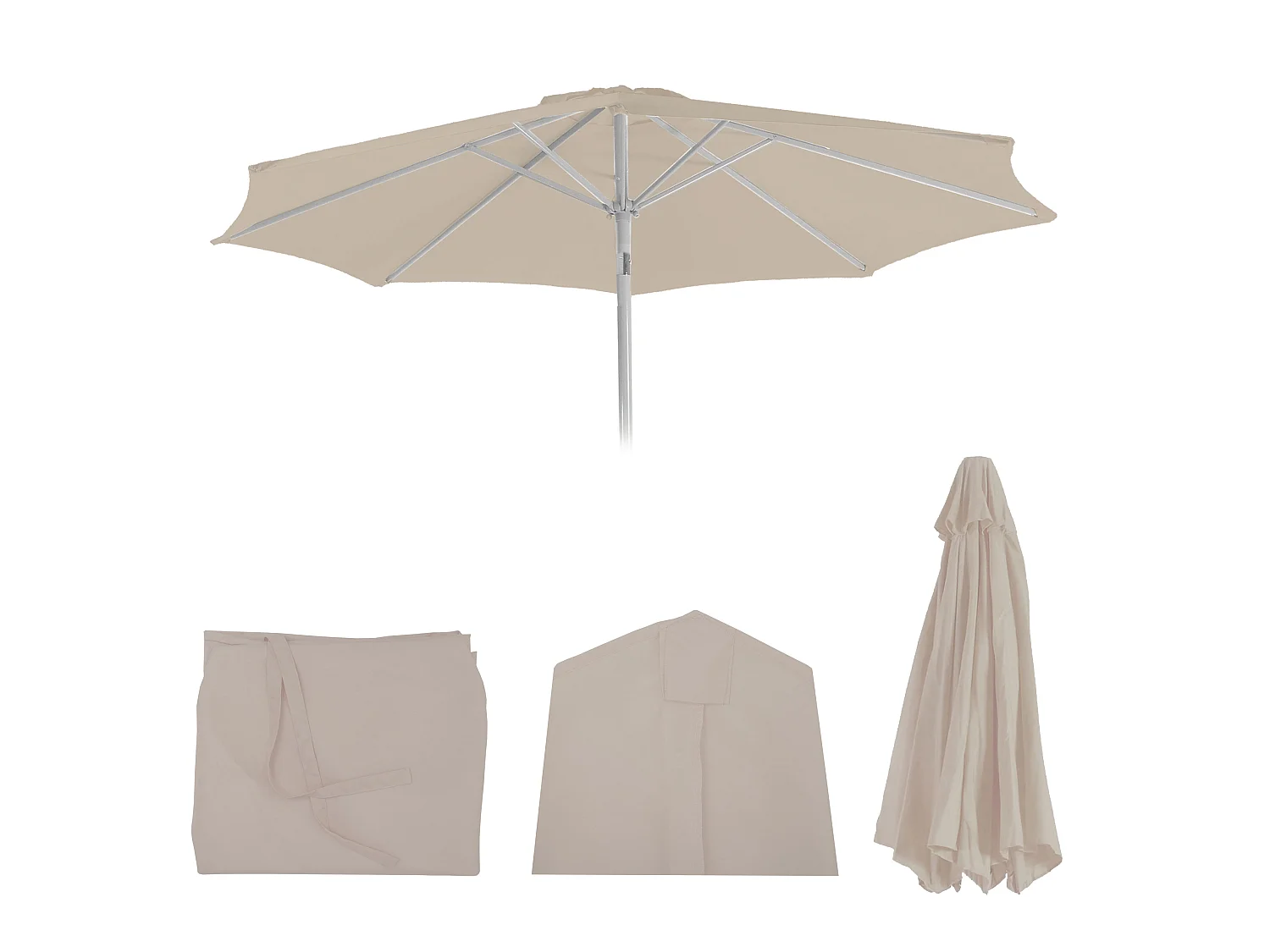 Wymienny pokrowiec na parasol Asti II,  kremowy