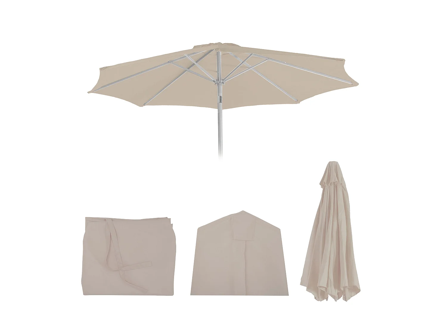 Toile de rechange pour parasol Asti II,  crème