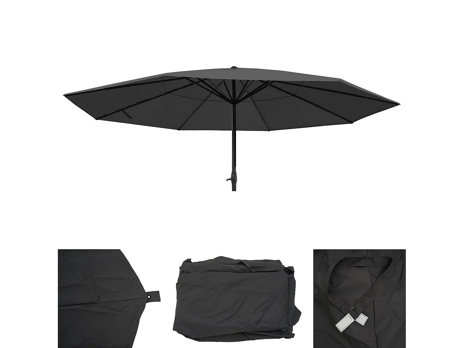 Toile de rechange pour parasol Carpi Pro Ø 5m,  anthracite