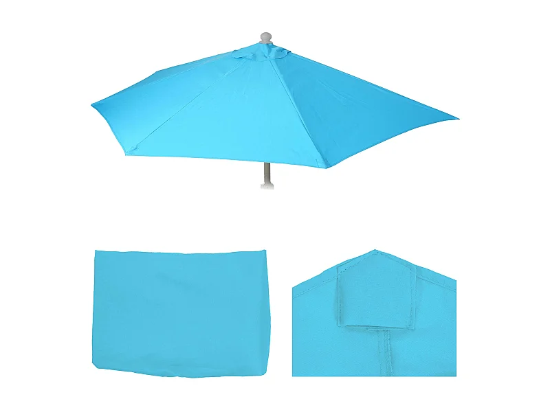 Telo copertura di ricambio per ombrellone da parete semicircolare Parla 135x260cm azzurro
