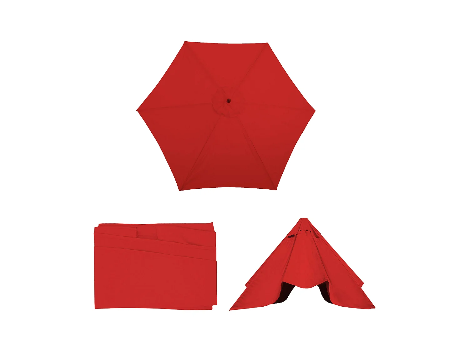 Toile de rechange pour parasol Lisbonne III run,  rouge