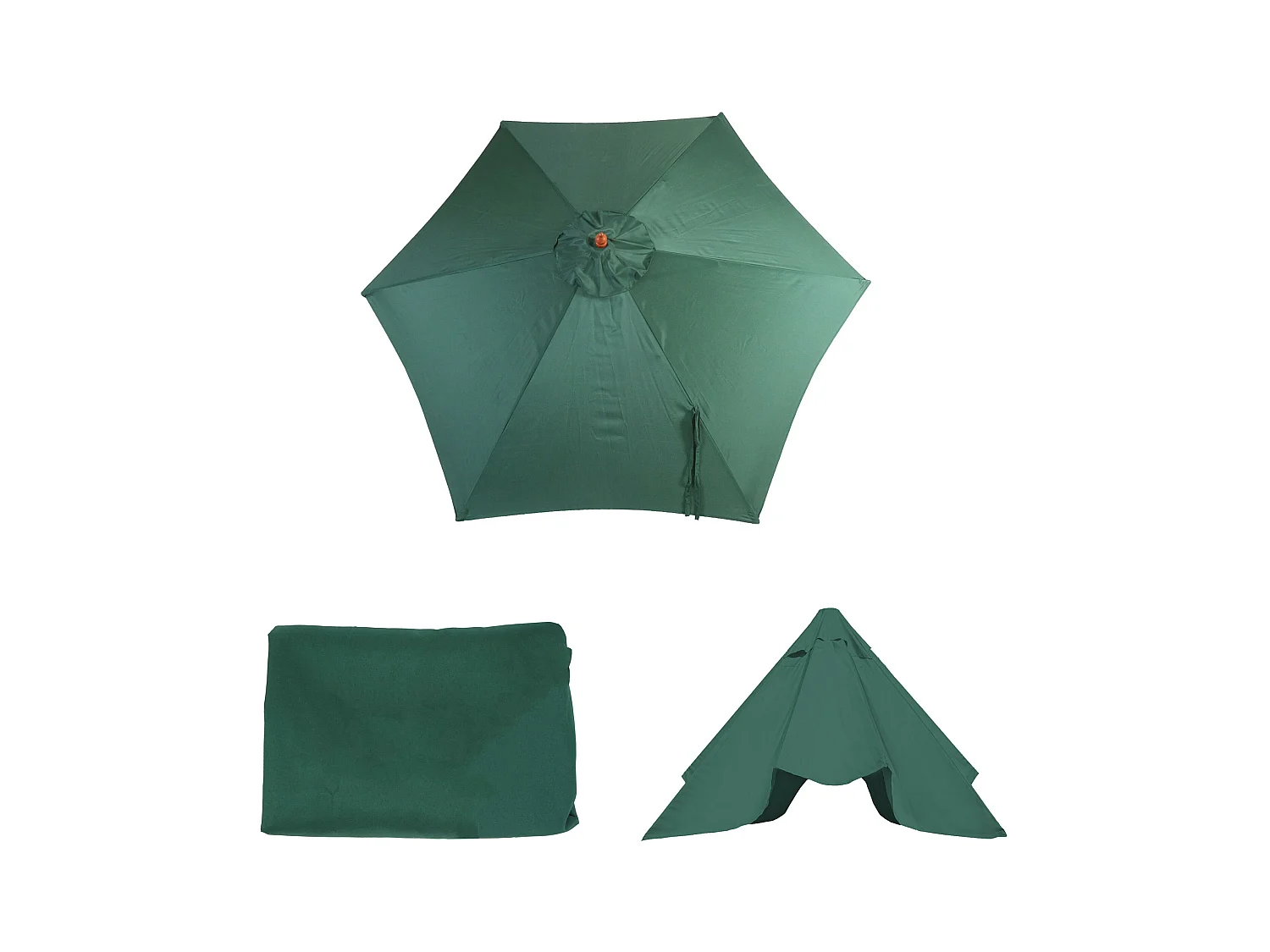 Toile de rechange pour parasol Lisbonne Ø3m,  vert olive