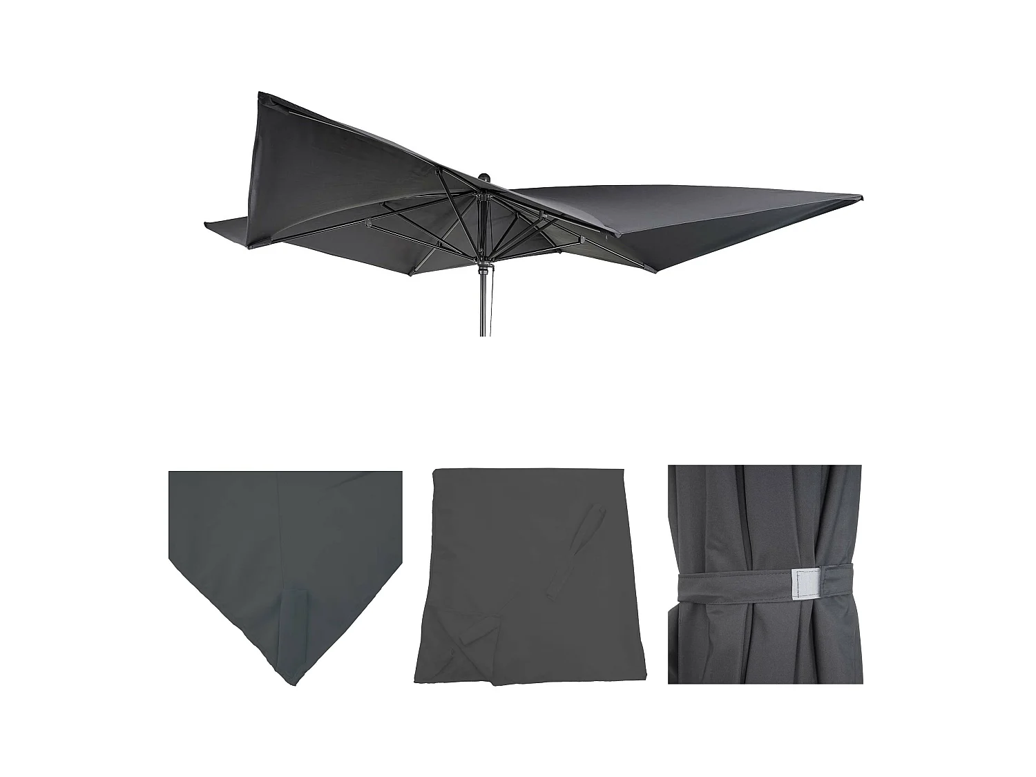Toile de rechange pour parasol MCW-A37 3x3m,  anthracite