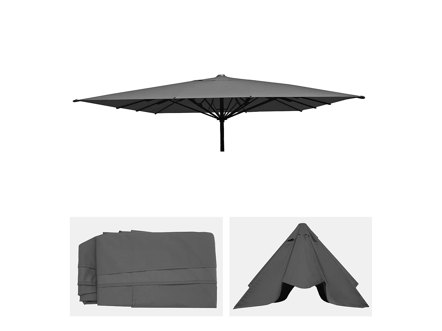 Toile de rechange pour parasol MCW-D20 5x5m,  anthracite
