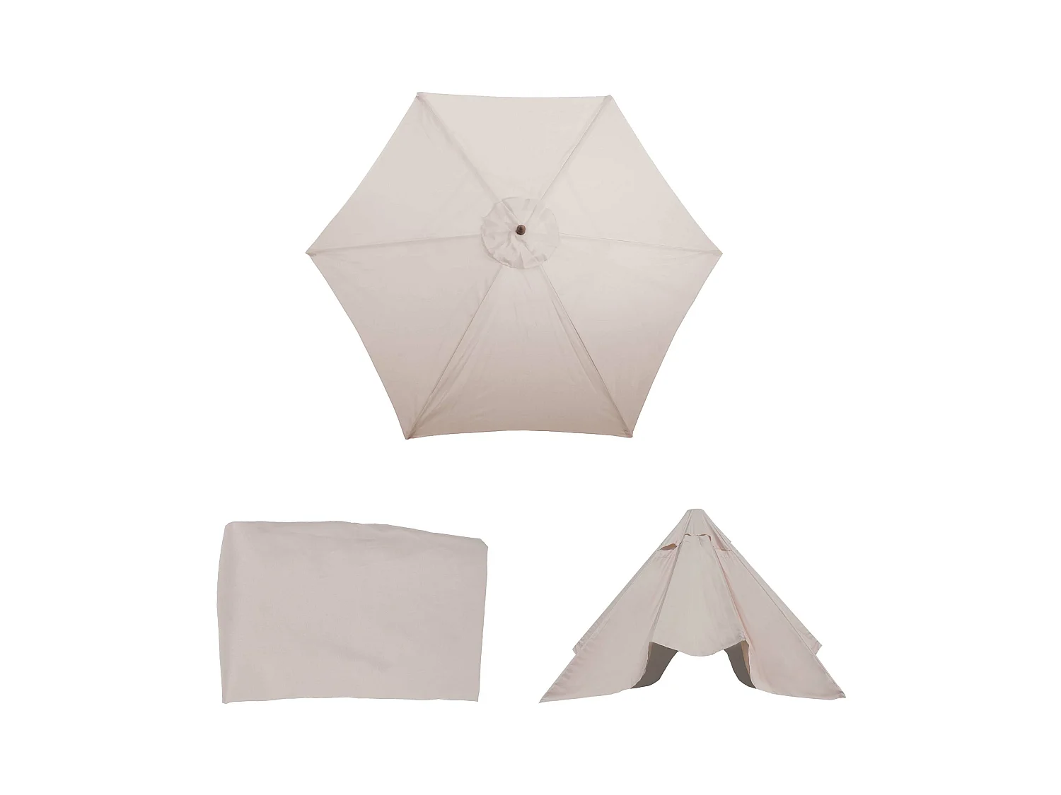 Toile de rechange pour parasol Lisbonne III run,  crème