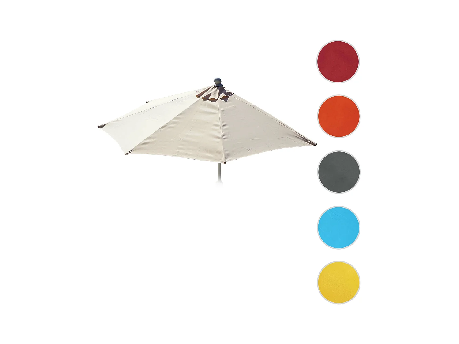 Toile de rechange Parasol semi-circulaire Lorca,  crème