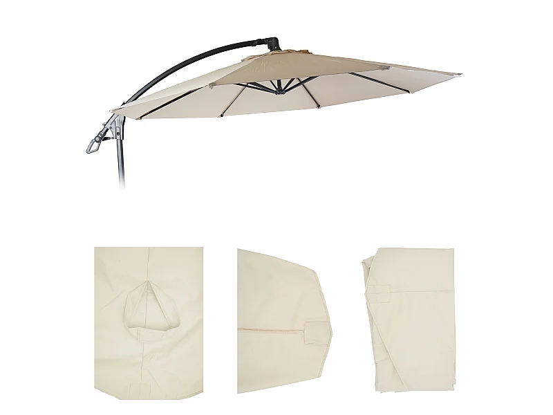 Toile de rechange pour parasol MCW-D14,  crème sans flap