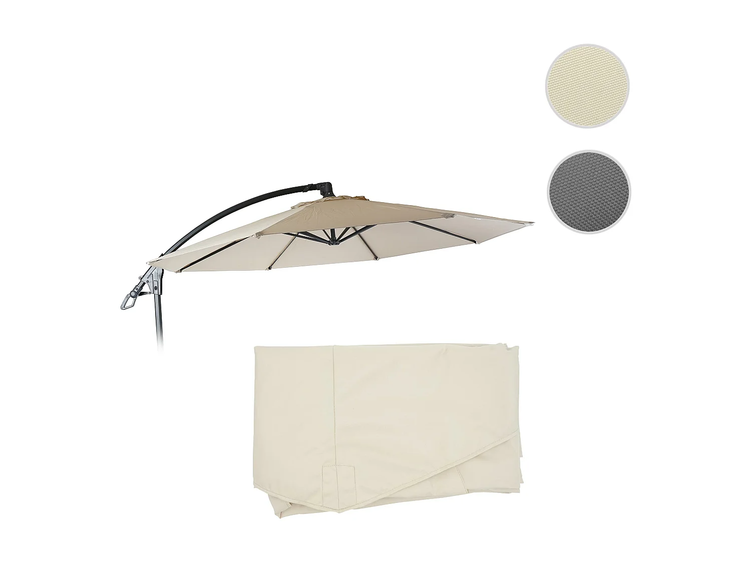Funda de recambio para parasol voladizo MCW-D14,  crema sin solapa