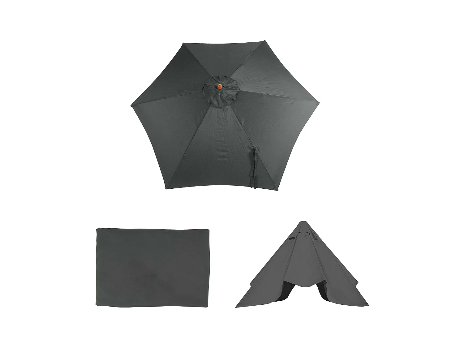 Toile de rechange pour parasol Lisbonne III run,  anthracite
