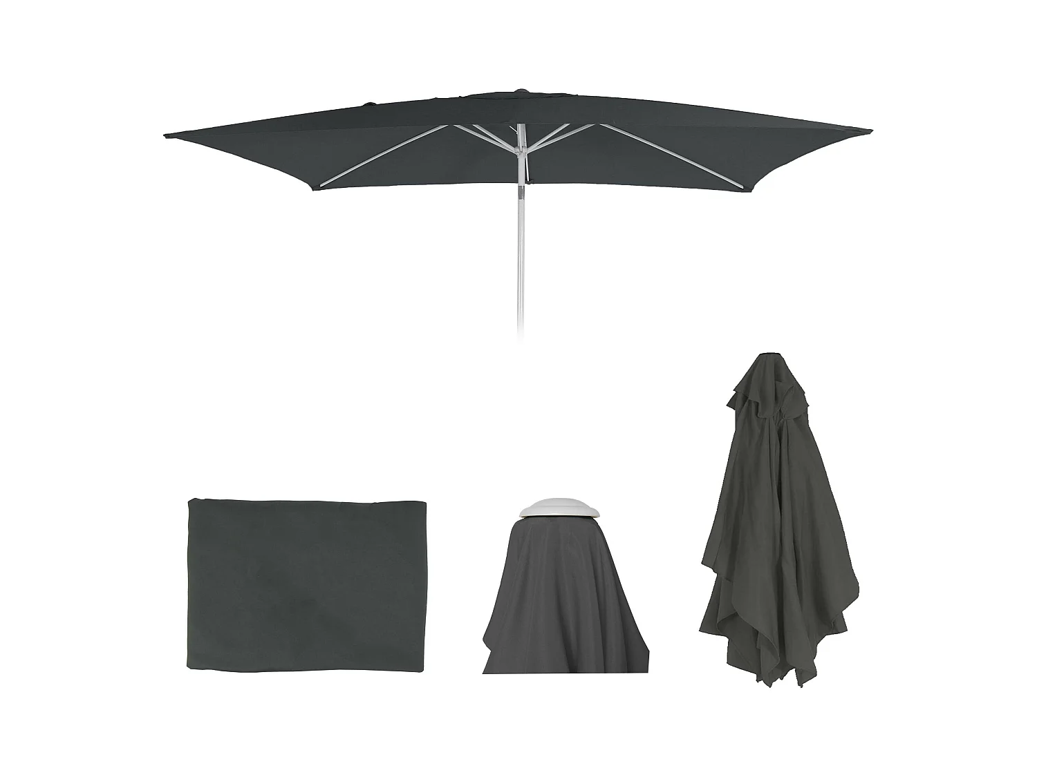 Toile de rechange pour parasol Castellammare,  anthracite